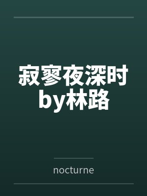 寂寥夜深时by林路
